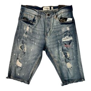 Sz Various evolution graphic ripped denim jeans